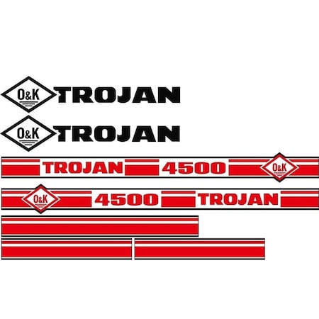 Aftermarket Trojan Wheel Loader 4500 Black And Red Decal Set with O And K Decals TRO4500DECALSET